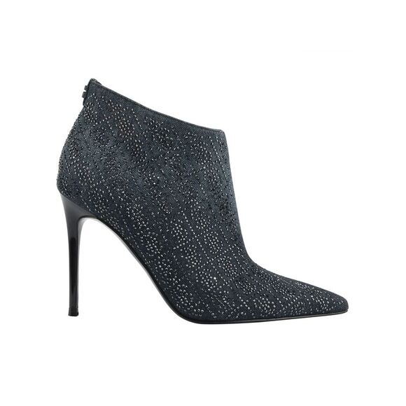 GUESS Womens Black Embellished Comfort Fazzie Pointed Toe Stiletto Booties 7.5 M - Picture 2 of 4